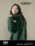阔色（kuose）绿色短款V领套头毛衣女秋冬季新款围巾保暖穿搭针织衫 绿色毛衣1011 S