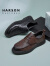 哈森（Harson）男鞋冲孔凉鞋2024夏季新款商务透气冲孔皮鞋舒适镂空休闲凉鞋 NM44241棕色 39