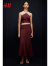 H&M女装半身裙2024夏季新款休闲高腰斑马纹喇叭半身中长裙1222952 铁锈棕 155/60 32