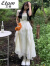 艾格新款连衣裙法式20241成年礼服女生高中生生日小甜美森系仙女裙子 白色吊带裙 S