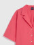 Gap女装夏季通勤纯棉宽松短款短袖衬衫626366度假风上衣 玫红色 165/84A(XS)