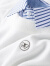 罗蒙（ROMON）秋季薄款条纹衬衫领拼接假两件白色毛衣男修身商务休闲针织衫男士 蓝色 2XL ( 150-160斤 )