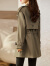 ZONYOUQ品牌风衣女中长款2023年夏季新款小个子气质收腰长袖外套 卡其色 M适合85-110斤