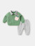 婧麒（JOYNCLEON）婴儿衣服儿童春秋套装卫衣男女童休闲运动一岁三岁秋装两件套 绿色 90cm
