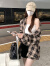 俞兆林格子通勤衬衫女2023年早秋新款韩系女装宽松休闲开衫外套上衣女 巧克力棕  L（建议105-115斤）