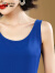 帝弗·润驰2024夏装新款质感长丝气质女神范吊带连衣裙修身蓝色长裙 蓝色 M