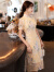 黛娜娅（Dainaya） 旗袍女2024春夏新款大码女装中国风日常改良复古汉服连衣裙 3596 黄色 5XL