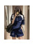 LPVG夏季时尚洋气POLO运动套装女短袖短裤跑步学生韩版宽松休闲两件套 深蓝色套装 (收藏宝贝优先发货)