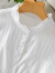 LANWEIFEILEI木耳立领衬衫女长袖春秋装新款日系气质清新上衣修身白衬衣 白色 XL