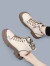 Cupald牛皮马丁靴女2024春季新款女鞋子女靴子厚底马丁鞋皮鞋女短靴单鞋 米咖色（标准尺码） 37