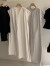 热风麦茶歇法式温柔风连衣裙2024年夏季新款宽松衬衫裙女设计感小众高端 白色衬衫裙 M