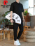 皮尔卡丹（pierre cardin）2023中国风棉麻短袖套装男刺绣唐装中式汉服亚麻时尚两件套 套装2305 黑色 XL