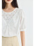 LILY2024夏新款女装设计感蕾丝拼接气质优雅通勤款T恤雪纺衫上衣 601白色 S