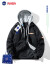 NASA LIKE潮牌假两件外套秋春季简约连帽夹克男女同款情侣装学生休闲上衣服 蓝色 L（建议110-125斤）