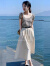 尚女纺连衣裙2024夏季新款女装减龄套装显瘦条纹上衣半身裙小个子套装 套装 S 建议85-100斤