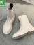 北极绒（Bejirog）瘦瘦靴女2024年秋冬新款韩版时尚单靴惠州马丁靴子 米色 单里升级版 40