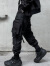普戈斯（PUGESI）亚比朋克雇佣兵裤子男飞行员重磅伞兵战术工装裤机能风士兵冲锋裤 黑色 黑武士裤 3XL