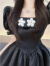 她芙（tafu）品牌女装黑色连衣裙女2024夏季新款气质名媛法式方领泡泡袖蓬蓬裙 黑色 M