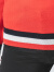 VOA纯羊绒无缝16针60支精纺圆领长袖红底黑白条纹一体成型直筒衫 RLB208 大红（68） 165/L