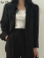 拉夏贝尔（La Chapelle）女装西装外套女职业套装2023春秋款小个子新款休闲西服外套两件套 黑色 L