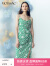 MOISSAC 2023夏季新品甜辣风开叉吊带连衣裙MWDX50001 格浅绿 S