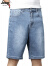 吉普（JEEP）男士夏季新款休闲潮流牛仔短裤男装宽松透气直筒五分裤 蓝色 30 二尺三