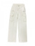 韩哚馨（HANDUOXIN） 美式休闲工装裤女高腰显瘦直筒阔腿宽松显瘦拖地 米白色 L