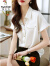 啄木鸟气质简约衬衫女2023年夏季新款韩版短袖衬衣减龄时尚修身上衣潮流 白色 M 105-115斤