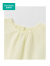 全棉时代春女童梭织泡泡衬衫舒适透气潮流 香草黄 120cm