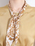 金菊春夏新款圆领系带纯色气质T恤桑蚕丝真丝上衣女式衬衫 绿色 M