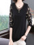 璟浩中年妇女秋冬天穿的蕾丝打底衫秋装新款洋气t恤女黑色洋气 黑色 M 9005斤