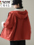 啄木鸟羊羔毛棉衣女2023冬季新款加绒加厚工装连帽外套派克服 桔红色 L【建议100-150斤】