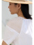 AMII2023夏新款圆领撞料拼接碎褶白T恤设计感短袖女小众上衣小衫 本白 165/88A/L