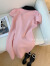 粉色小香风短袖西装连衣裙2024新款女夏季高级感名媛短款气质裙子 粉色 S