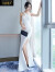 古池楼兰轻奢品牌2024夏季新款连衣裙晚礼服设计感气质包臀斜肩鱼尾裙 白色 S