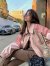 携鱼欧货短款粉色pu皮衣外套女美式拼接机车夹克2024年新款高级感 粉色 L 建议[110-120斤]