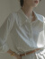 啄木鸟春季法式别致条纹长袖衬衫女装设计感小众通勤职业衬衣感上衣 白色 M