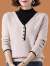 WVHK23年新款中年羊毛衫女假两件半高领宽松外穿秋冬打底毛衣 黑色 S