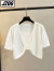 JZOG夏季短外套女设计感洋气坎肩小披肩短款罩衫外搭开衫短袖女 白色[披肩]_版 XL_120-130斤