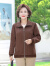 俞兆林小个子妈妈外套短款新款中老年女装春秋季洋气开衫夹克衫长袖上衣 咖啡色 3XL建议120-135斤左右