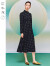 花木深原创设计师女装中国风改良旗袍高端气质立领高腰裙新款真丝连衣裙 黑色 XS