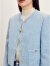 太平鸟【商场同款】太平鸟女装秋季新款小香风外套A1BBD3412 蓝色 L