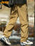 吉普（JEEP）休闲裤男夏季直筒男裤潮流宽松工装裤子男士百搭长裤 棕色 XL 