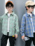 迪士尼（Disney）品牌童装男童格子衬衫男孩春秋款洋气长袖上衣4-14岁儿童运动衣服 绿色 110cm