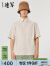 速写男装春秋新款短袖衬衣棉质刺绣衬衫箱型设计简约年轻个性 123乳白色 XS