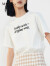 MO&Co.春季撞色标语简约短袖棉质T恤MBB1TEET12摩安珂 本白色-第2批 M/165
