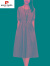 皮尔卡丹专柜棉麻连衣裙女气质收腰中长款遮肚a字裙子夏 卡其色 M码(建议90-100斤)