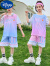 迪士尼（Disney）女童夏季套装2024新款宽松篮球服中大童球服女儿童速干运动两件套 贴标蓝色 160 适合身高150左右