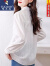 啄木鸟衬衫女春秋设计感23新款气质百搭宽松白色上衣时尚百搭 白色  3XL 140-150斤