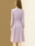 丹慕妮尔新中式紫色高端提花连衣裙女2024春季新款气质收腰中长裙 粉紫色 2XL